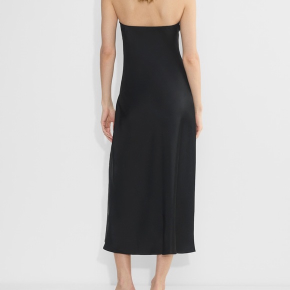 Aritzia Charmaine Strapless Satin Slip Dress in Black | NWT | Size L - Picture 4 of 5